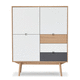 hohes Sideboard / modern / Eiche / Nussbaum