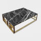 moderner Couchtisch / Marmor / Gestell aus Messing / rechteckig