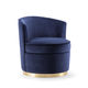 moderner Sessel / Stoff / blau / drehbar