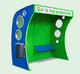 Buswartehalle aus lackiertem Metall / mit Solarmodul / mit Bank / LED