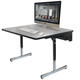 moderner Computertisch / Laminat / Gestell aus Stahl / rechteckig