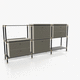 modernes Sideboard / Holzfurnier / lackiertes MDF / pulverbeschichteter Stahl