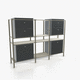 hohes Sideboard / modern / Holzfurnier / lackiertes MDF