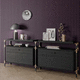 modernes Sideboard / Holzfurnier / lackiertes MDF / pulverbeschichteter Stahl