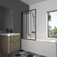 feststehender Badewannen-Duschwand / Securit®Glas / rahmenlos