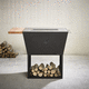 Holz-Gartengrill / mobil / transportierbar / Metall