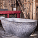 ovale Badewanne / freistehend / für Wohnungen / Beton