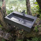 Wand-Waschbecken / Beton / handgefertigt / rechteckig