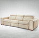 modernes Sofa / beige / Leder / 3 Plätze