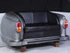 Vintage-Polsterbank / Kunstleder / Gestell aus Holz / Metall