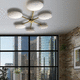 moderne Deckenleuchte / linear / oval / Messing