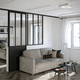 festinstallierte Trennwand / mit Glasfront / Aluminium / Glas