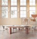 moderner Tisch / Faserbeton / Gestell aus Beton / rechteckig