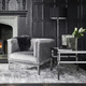 moderner Sessel / Samt / Metall / grau