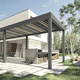 selbsttragende Pergola / angebaut / Aluminium / mit orientierbaren Lamellen