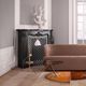 moderner Couchtisch / Glas / Gestell aus Metall / oval