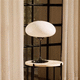 Tischlampe / Chrom / Opal / Glas