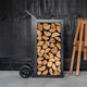 Wagen für Kaminholz / pulverbeschichteter Stahl / verzinkter Stahl