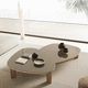 Design-Couchtisch / Titan / Filz / Wenge