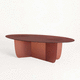 moderner Couchtisch / Glas / Gestell aus Glas / oval