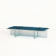 moderner Couchtisch / Glas / Gestell aus Glas / quadratisch