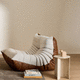 moderner Kaminsessel / Leder / Stoff / Polster