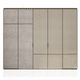 Tür für Einbauschrank / Holzfurnier / für Innenbereich / Aluminium / einflügelig