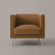 moderner Sessel / Stoff / Leder / Buche