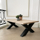 Industriestil-Couchtisch / Eiche / Gestell aus Stahl / rechteckig