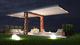 selbsttragende Pergola / Aluminium / mit orientierbaren Lamellen / Faltdach