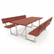 moderner Picknicktisch / WPC / Gestell aus galvanisiertem Stahl / rechteckig