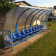 Spielerkabine für 2 Personen / für 14 Personen / Polycarbonat / Stahl