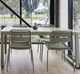 moderner Esstisch / Aluminium / Gestell aus Aluminium / rechteckig