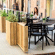Holz-Pflanzkübel / rechteckig / modulierbar / mit Windschutz