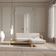 Sofa / skandinavisches Design / Stoff / Leder / mit Armlehnen