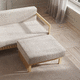 Ottomane / skandinavisches Design / Stoff / Leder / rechteckig