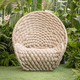 moderner Sessel / Kordel / Aluminium / beige