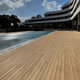 Holz-Terrassendiele / PVC / Clip-System / gerillt