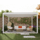 angebaute Pergola / selbsttragend / extrudiertes Aluminium / mit orientierbaren Lamellen