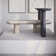 moderne Polsterbank / Stoff / Holz / Marmor