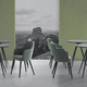 moderner Sessel / Stoff / Stahl / Holz
