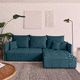 Ecksofa / Bett / modern / Samt
