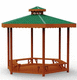 selbsttragende Pergola / Holz / Ziegeloptik / mit Schrägdach