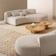 halbrundes Sofa / modern / Stoff / Nussbaum