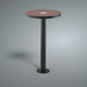 moderner Stehtisch / aus lackiertem Metall / Edelstahl / HPL
