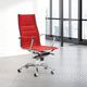 moderner Chefsessel / Leder / Stoff / Stahl