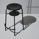 moderner Hocker / Holz / Metall / Gestell aus Metall