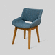 Stuhl / minimalistisches Design / für den Innenraum / Stoff / Gestell aus Holz