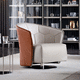 moderner Sessel / Leder / Chrom / mehrfarbig
