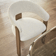 moderner Sessel / Leder / Stoff / Esche